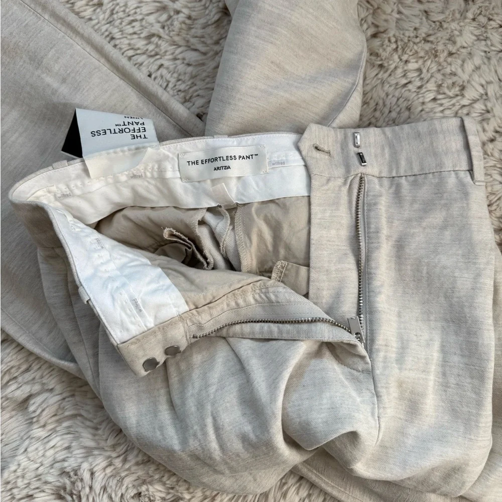 NWT Aritzia The Effortless Pant Linen Natural Ecru 0 Short